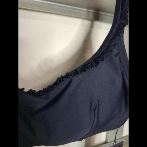 Tommy Hilfiger Navy ruffle Bikini top NWT Sz M TZ2TS486 - Picture 2 of 5